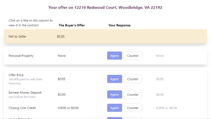 screen capture of how to negotiate an offer