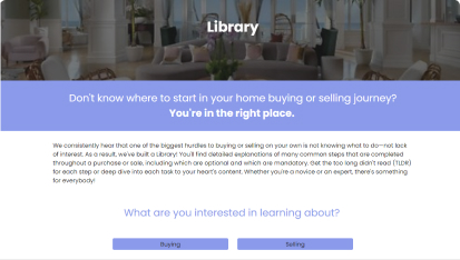 screenshot of library home page