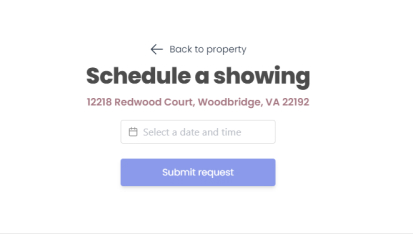 screenshot of how to schedule a showing